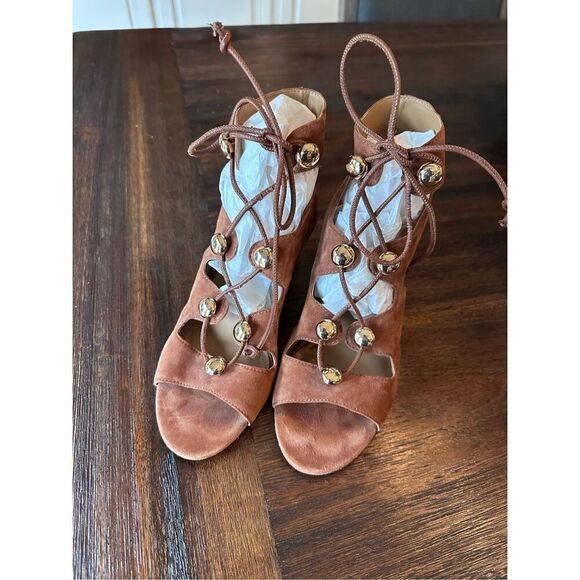 Rebecca Minkoff Brown Lace-Up Sandals - Picture 1 of 9